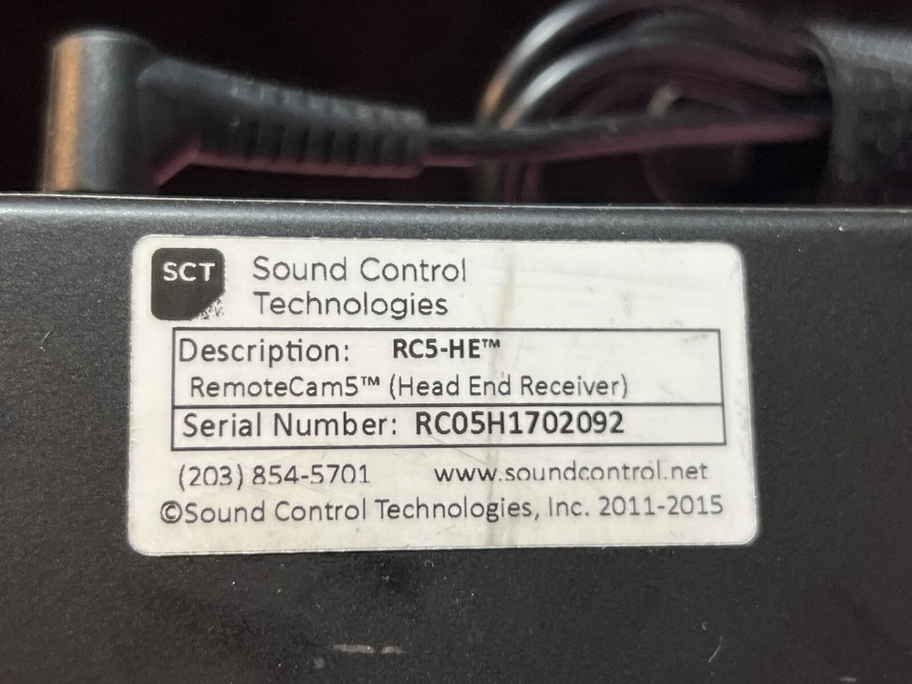 SOUND CONTROL TECHNOLOGIES RC5-CE CAMERA END with RC5-HE HEAD END