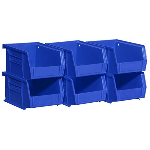 Plastic Storage Bins Hanging Stacking Containers, 5"/4"/3" - 6 Pack