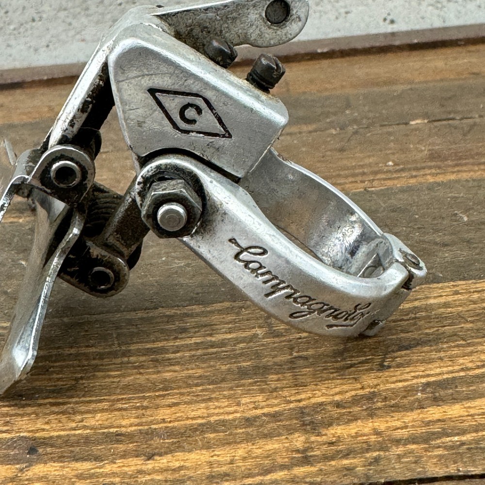 Vintage Campagnolo C Script Front Derailleur Bottom Pull 28.6 mm Clamp Script