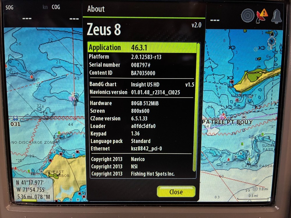 B&G Z8 8" Multi Function Display Navico Simrad Tested/Warranty!