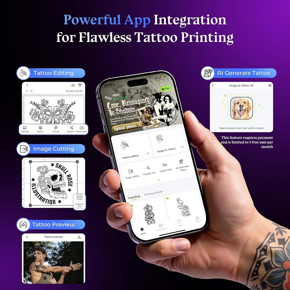 Phomemo Tattoo Stencil Printer Temporary Tattoo Printer for Beginners Practice