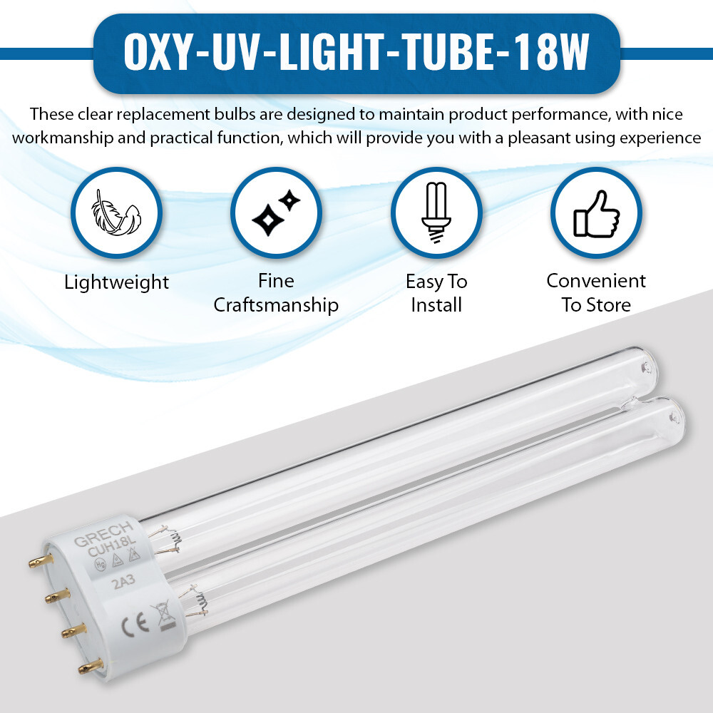 Oxyful 18W UV Ultraviolet 2G11-4 Pin Base Algae Bacteria Clarifier Bulb