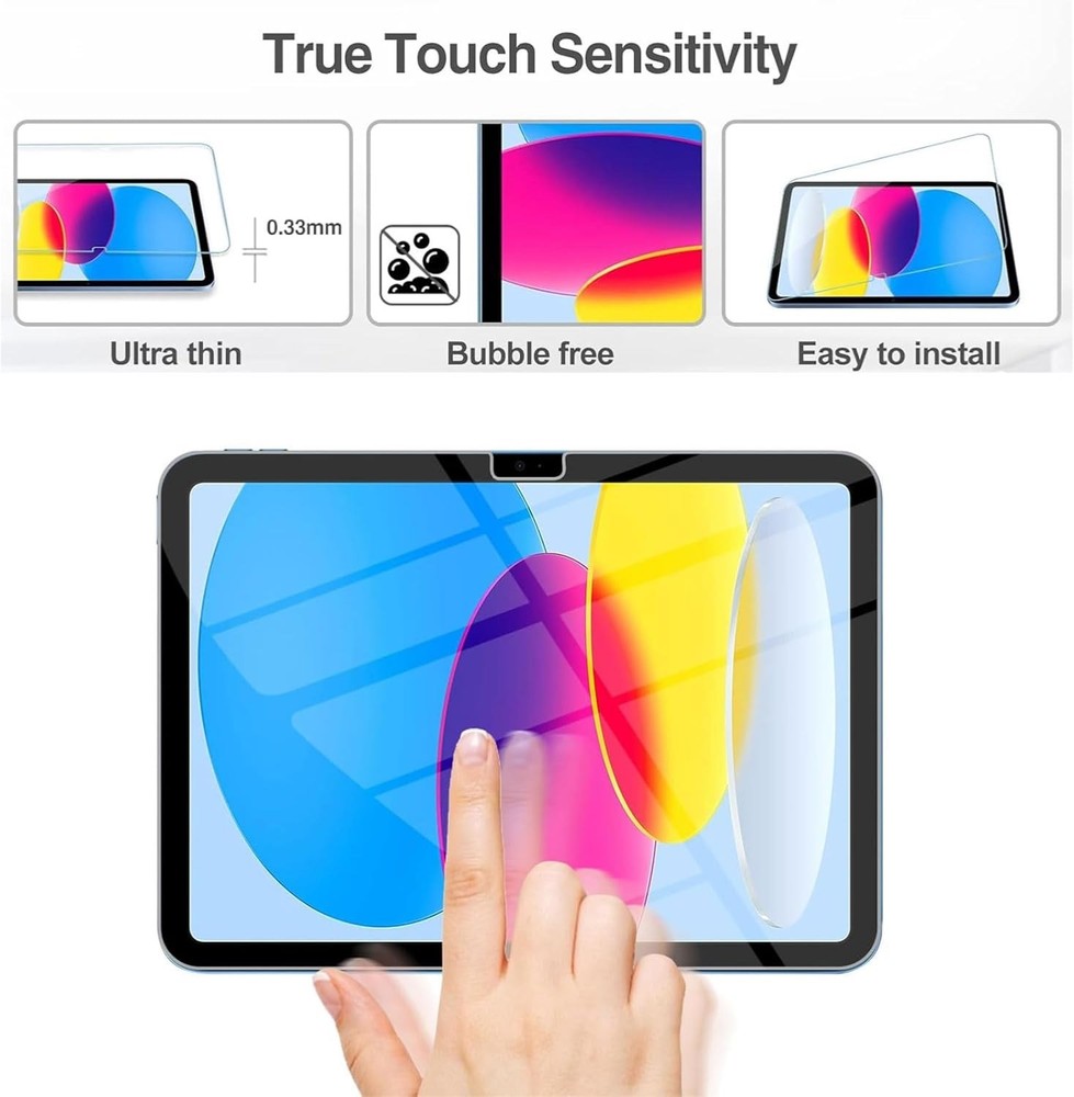 Tikeda Screen Protector For Ipad A16 2025 11th/10th Generation 2022 Clear