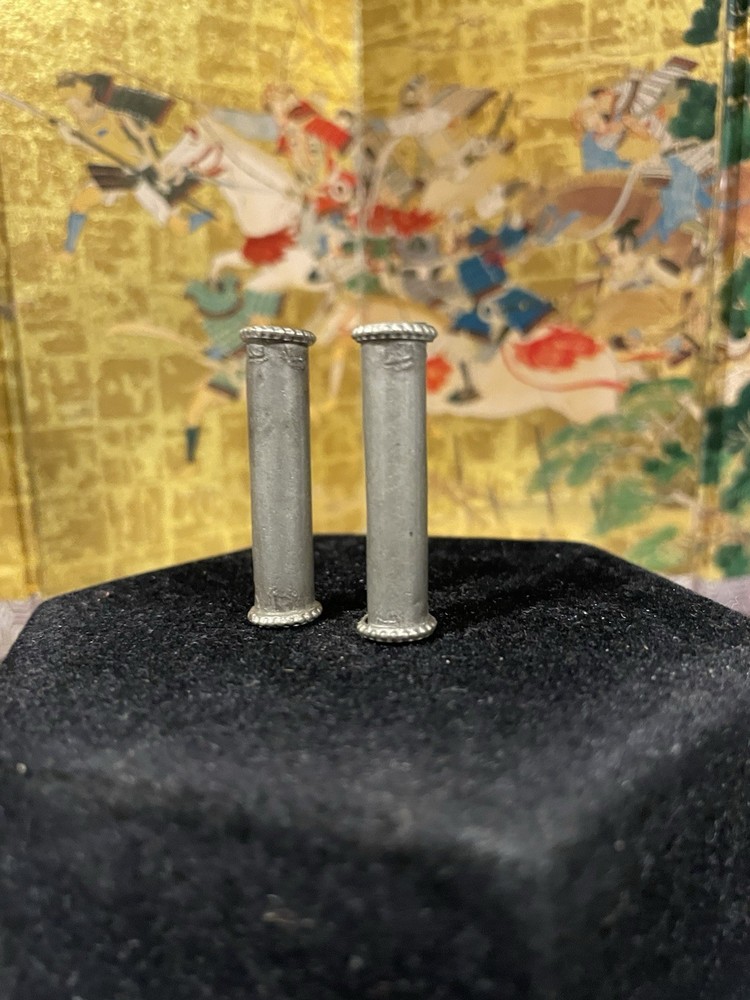 Antique Turkmen Silver Column Beads