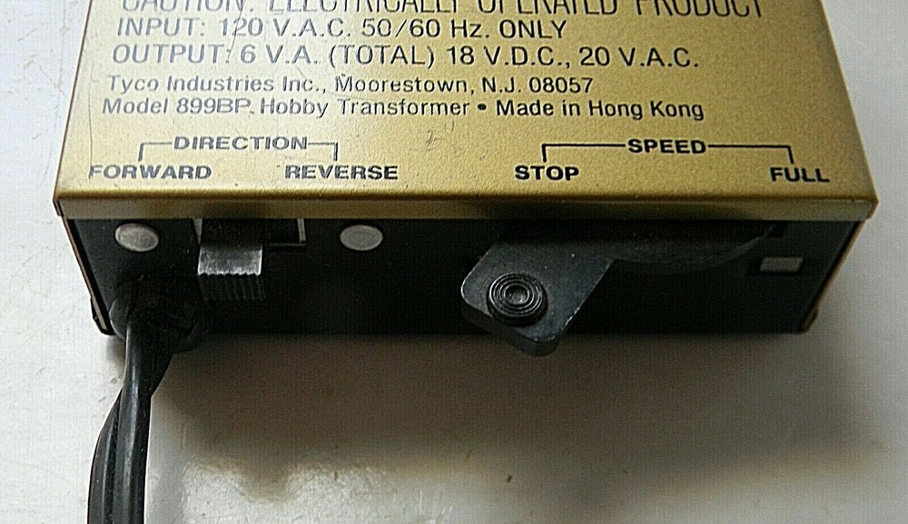 Tyco Train Controller Transformer #899BP Output: 18VDC - 20VAC - HO & N