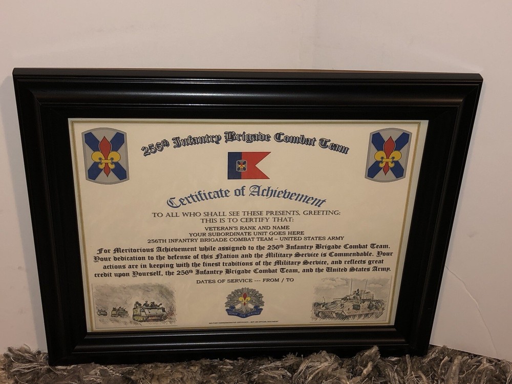 256TH INFANTRY BRIGADE COMBAT TEAM - COA / (COMMEMORATIVE CERTIFICATE)