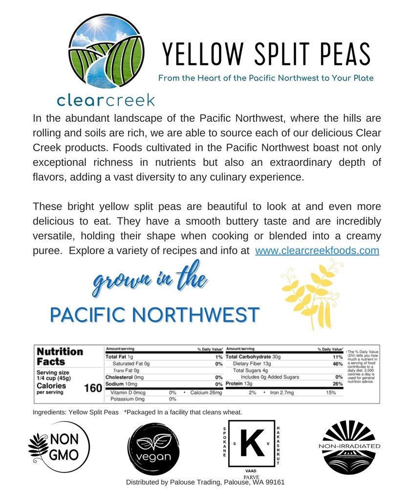 Clear Creek Bulk Yellow Split Peas, 18 LBS