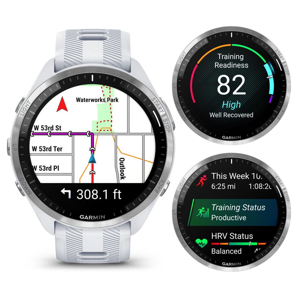 Garmin Forerunner 965 GPS Running Smartwatch AMOLED White Titanium