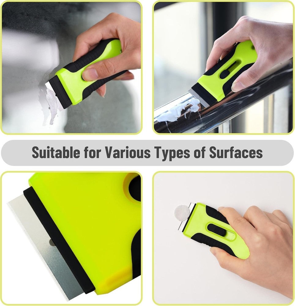 Bates Black & Green Razor Scraper Tool Set - 30 Blades, Ergonomic & Lightweight