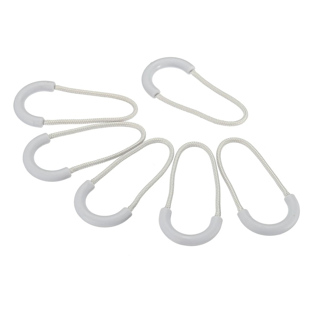 Zipper Pulls Extension Handle Cord, 10 Pack Plastic U-Shape Extender, Grey