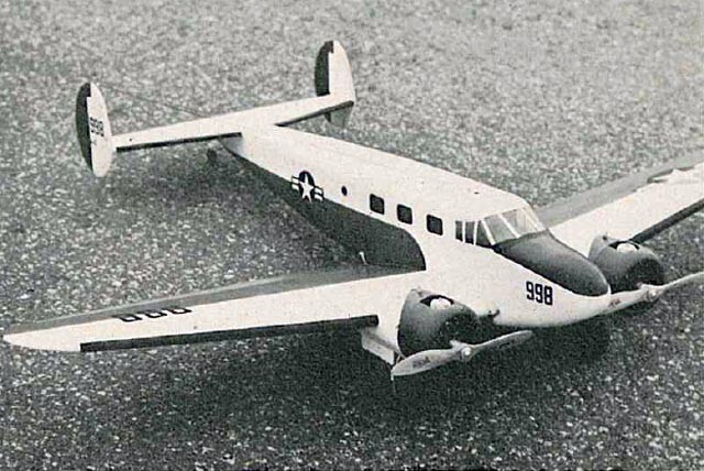 Beechcraft C-45 54" Wingspan RC Model Airplane Printed Plan &Templates