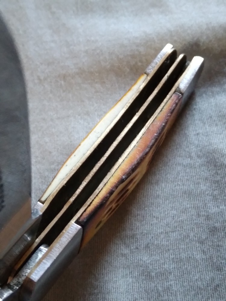 Vintage Pakistan Made Bone Handle Pocket Knife.