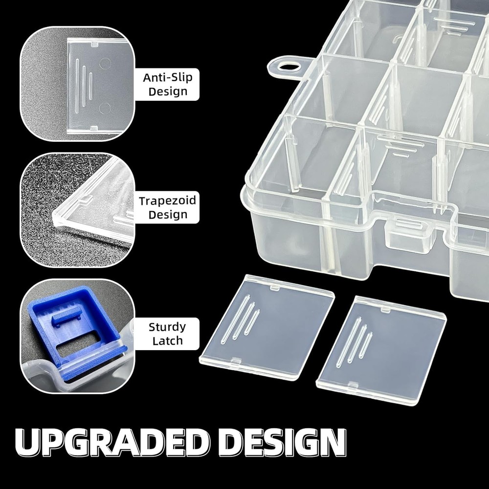 Plastic Organizer Container Storage Box Adjustable Divider Removable Grid Com...