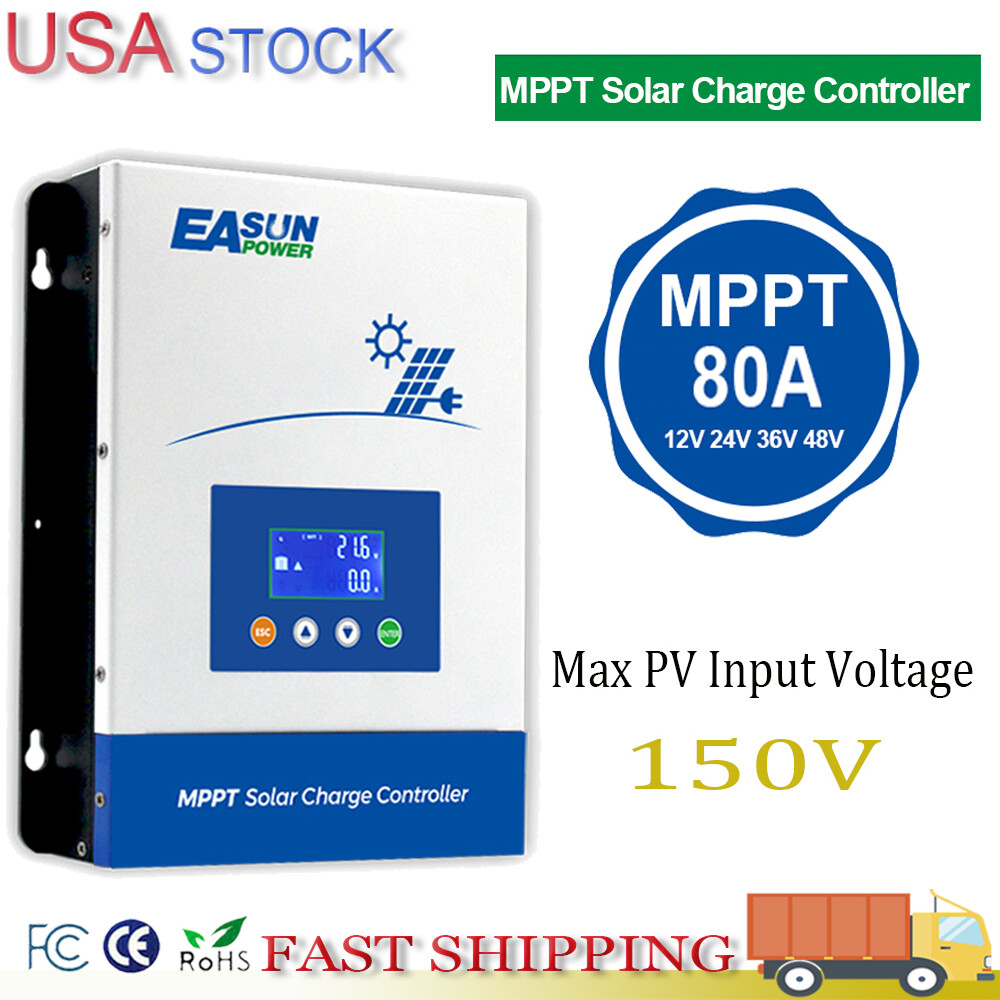 80A 100A MPPT Solar Panel Regulator Charge Controller Auto Focus 12v 24V 48V