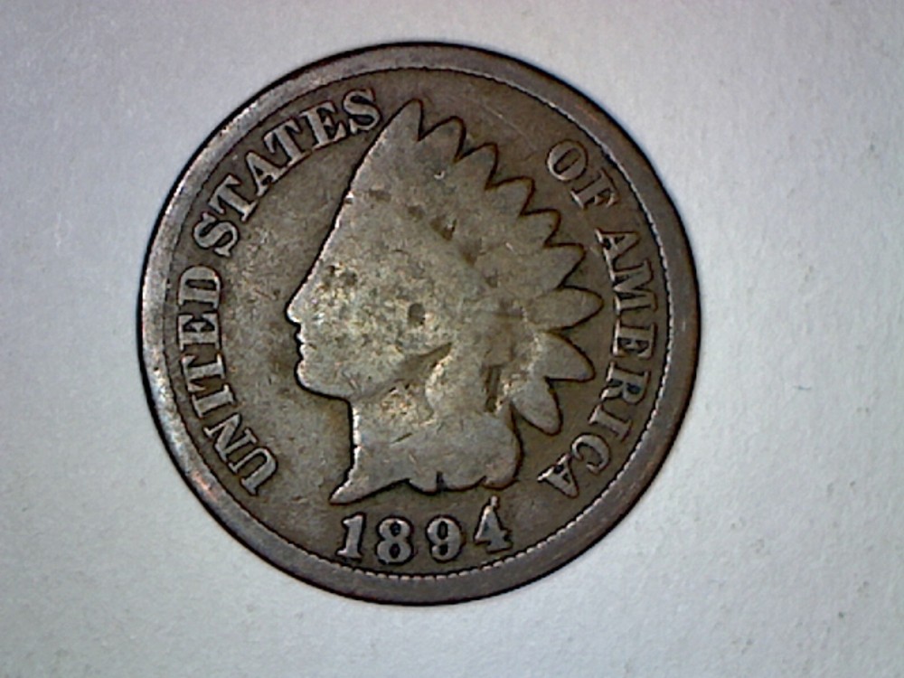 1894/1894 REPUNCHED DATE INDIAN CENT GOOD CONDITION