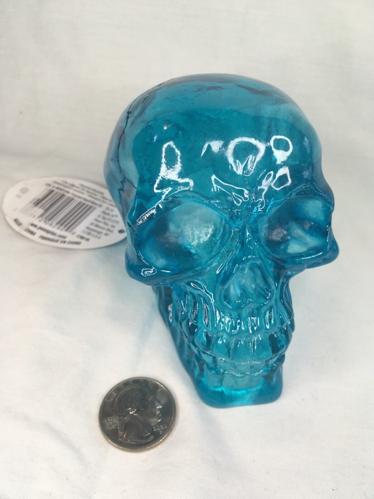 Blue Translucent Witching Hour Gazing 4" Acrylic Skull
