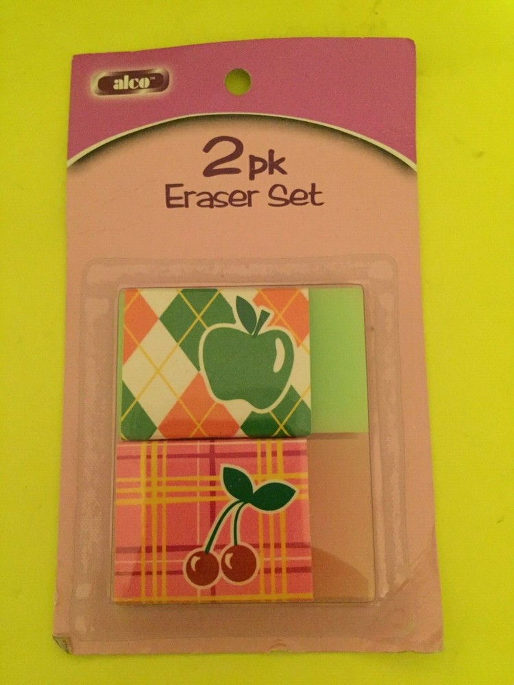 Alco 2 pack Fruit Punch Eraser - Cherry and Apple - New
