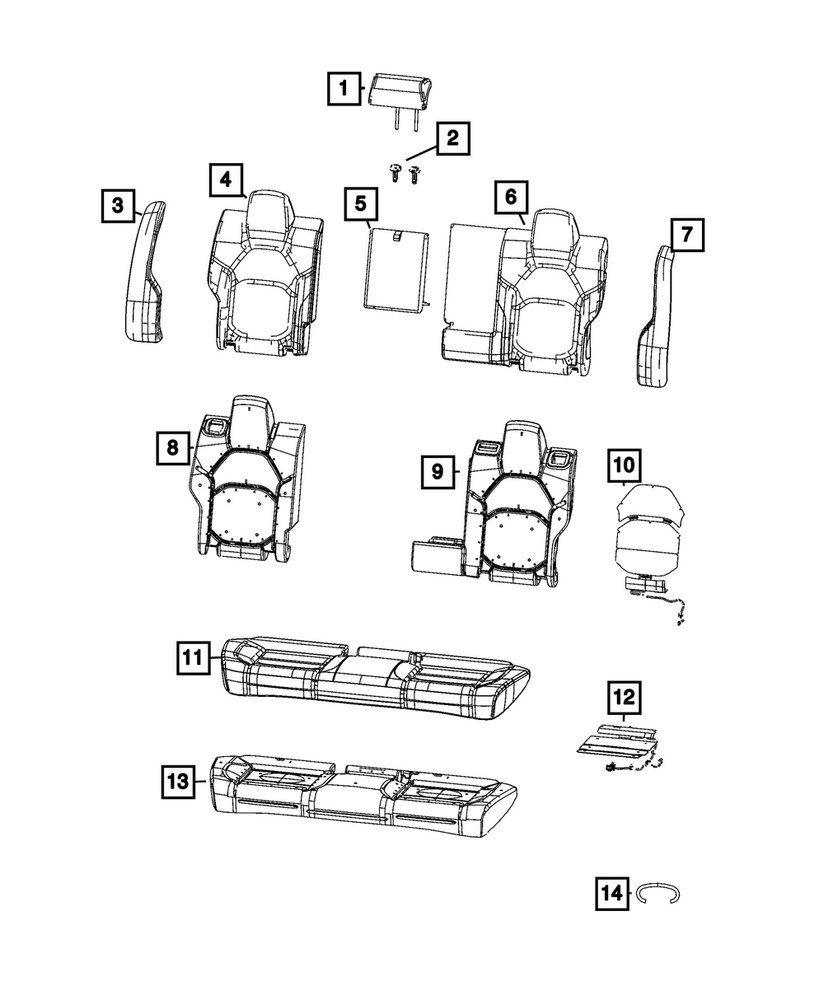 Genuine Mopar Headrest Sleeve Locking 7KN86TX7AC