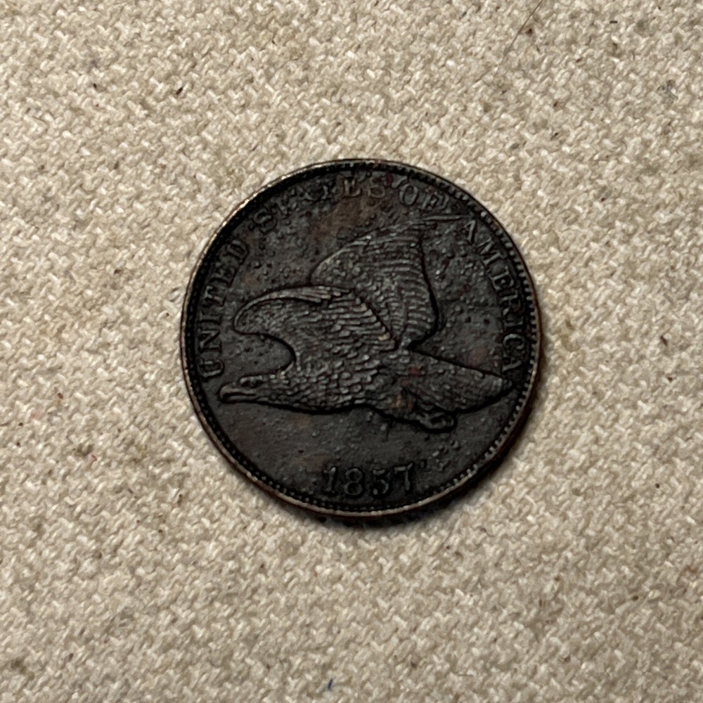 1857 Flying Eagle Cent Almost Uncirculated AU Coin