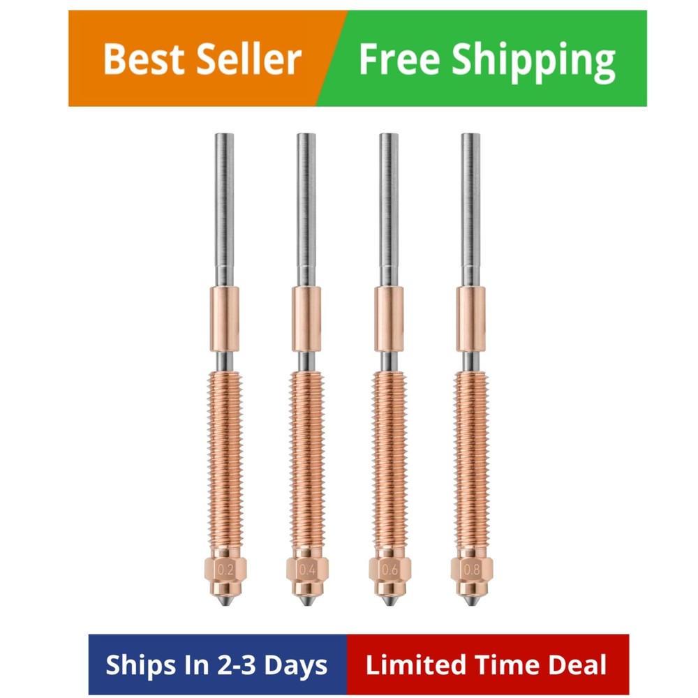 Hardened Steel Nozzle Set for Creality K2 Plus 3D Printer - 4 Sizes