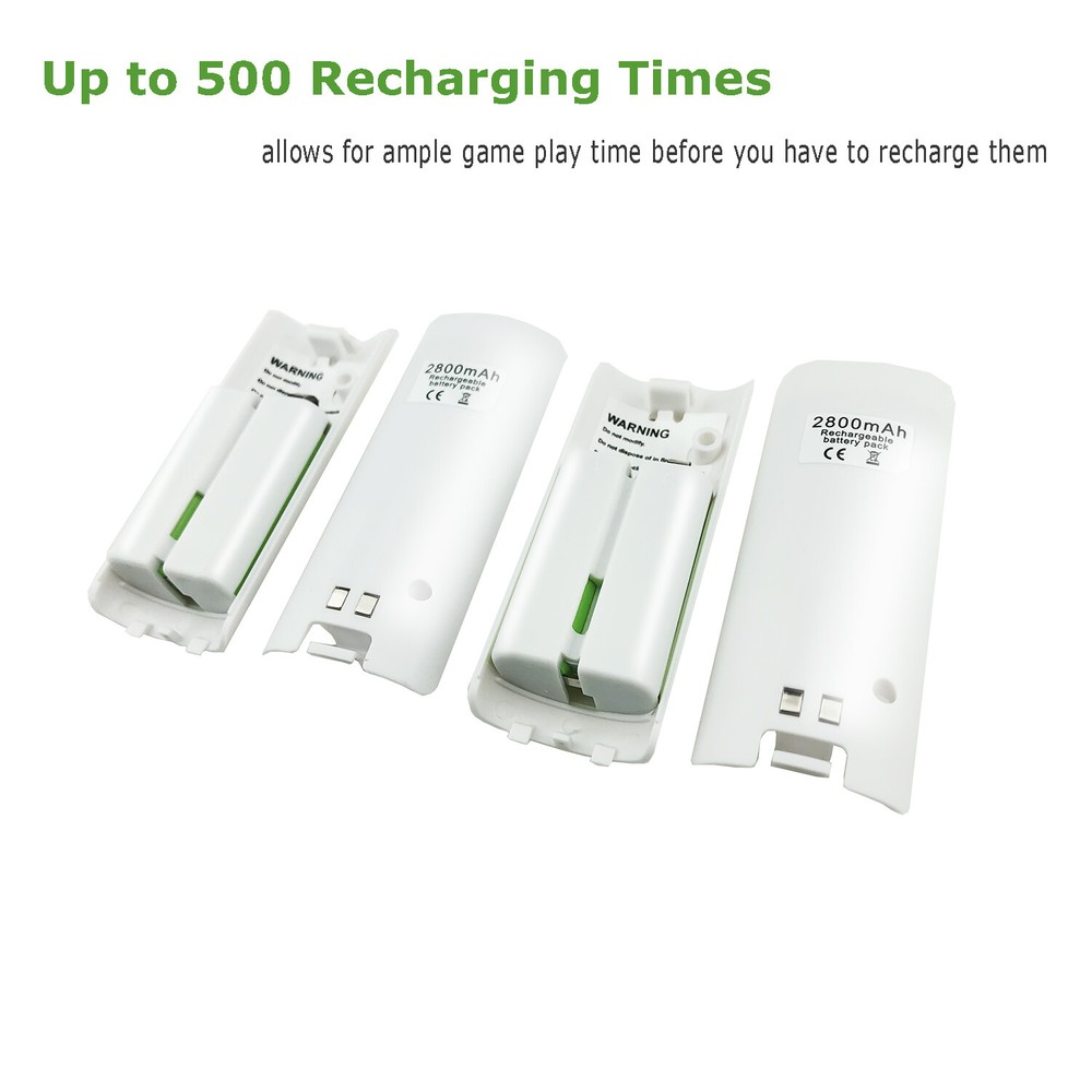 Rechargeable Batteries 4 Pack for Nintendo Wii/Wii U Remote Controller
