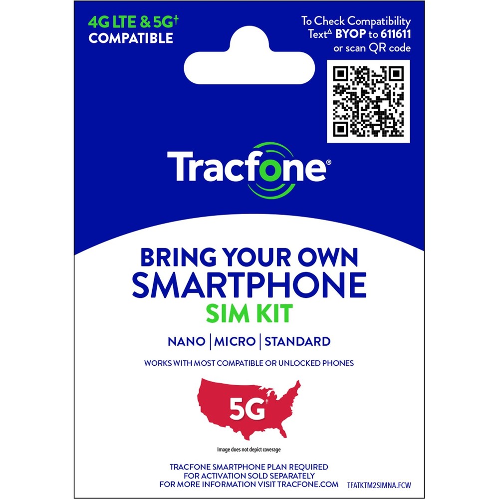 Tracfone Prepaid Sim Card Kit (Universal) Black