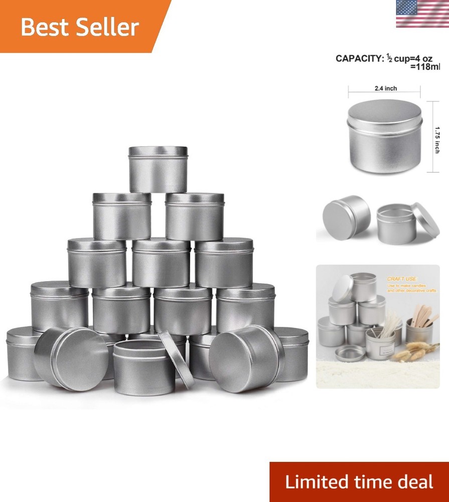 Versatile 18 Pack Lightweight Aluminum Candle Containers for DIY Projects