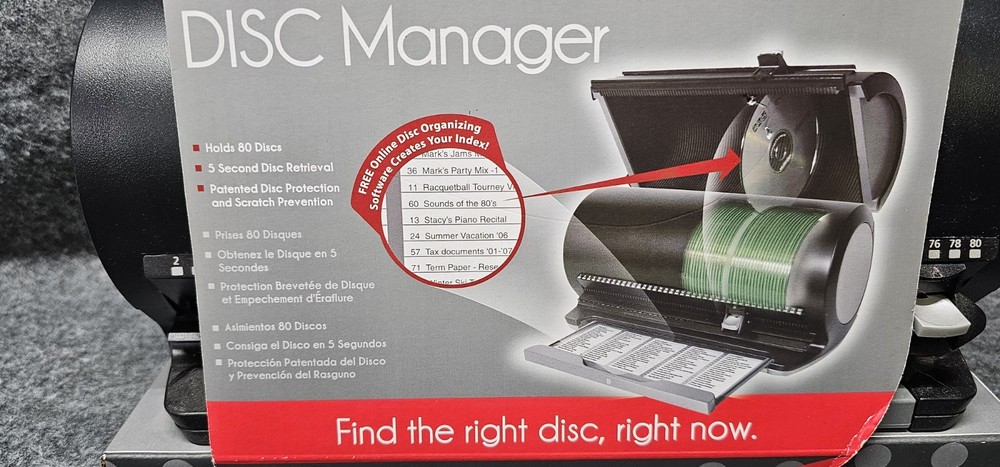 Atlantic Disc Manager 80 Disc CD/DVD Desktop Storage Organizer New 2010