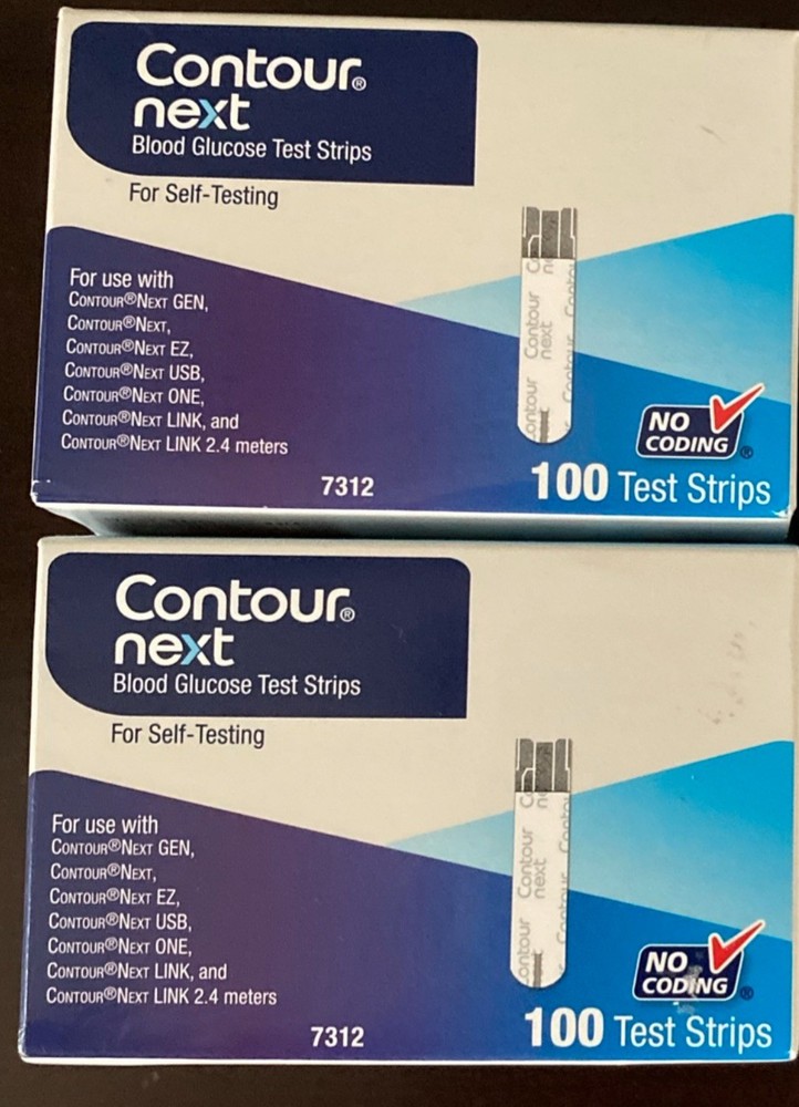 Contour-Next Glucose Test Strips, 2 Boxes 100 Count Each FREE Ship