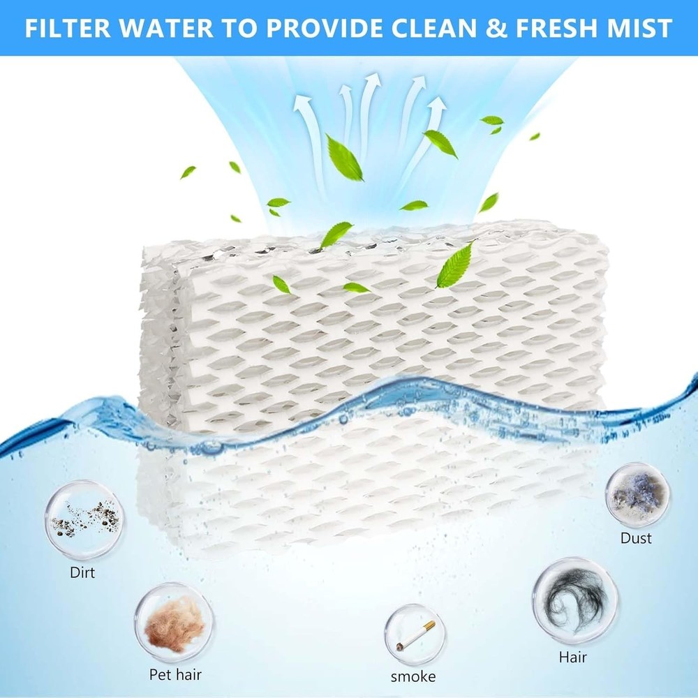 Compact 4-Pack Cooling Mist Replacement Filters for Top Humidifier Brands