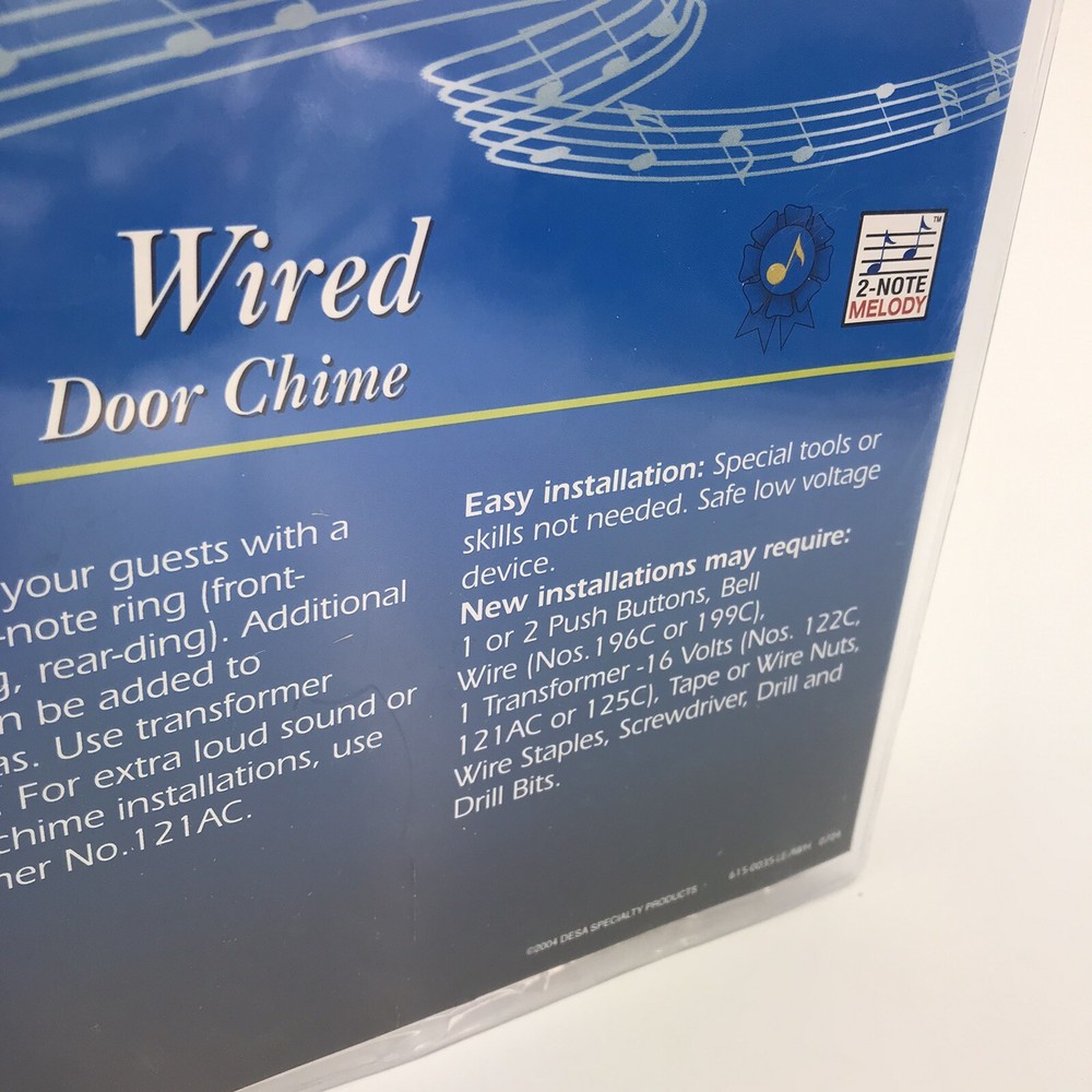 Heath Zenith Wired Solid Wood 2 Note Melody Door Chime LE-35 A White
