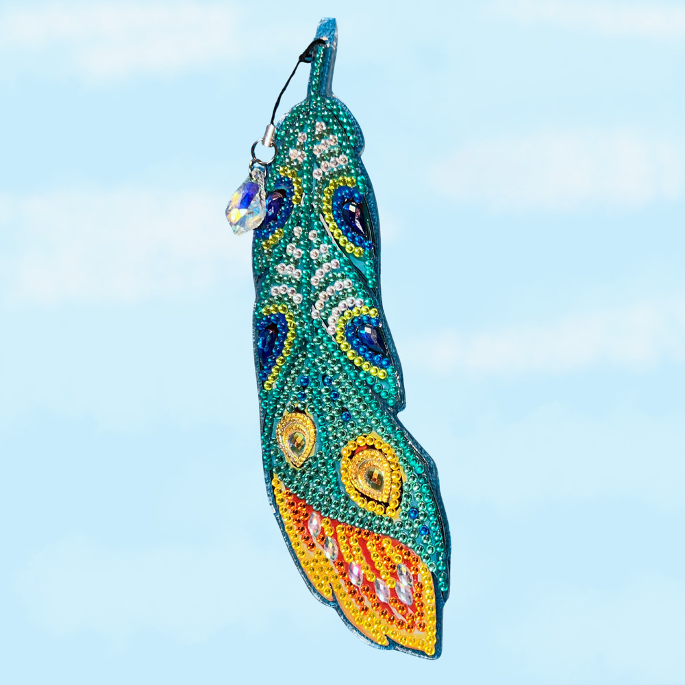 Painted Diamond Art Feather Bookmark