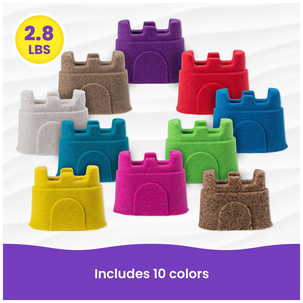 , Castle Containers 10-Color Moldable Play Sand Pack for Easter Basket Stuffe...