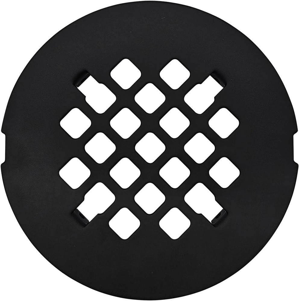 Stylish 4.25” Matte Black Shower Drain Cover - Solid Brass Construction
