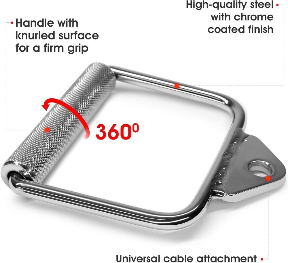 Cable Machine Attachment, Double D Handle & Tricep Rope Cable Attachment, Wei...