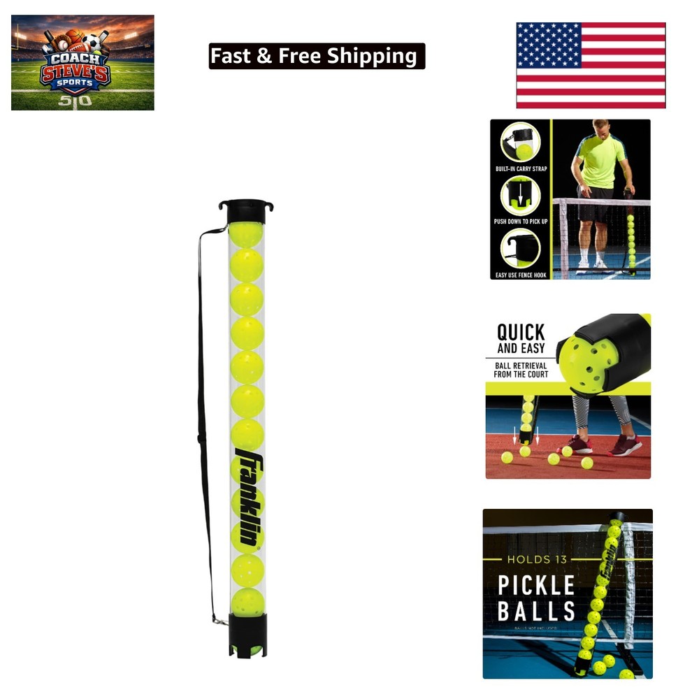 Lightweight Pickleball Picker Upper with Adjustable Strap - Stores 13 Balls