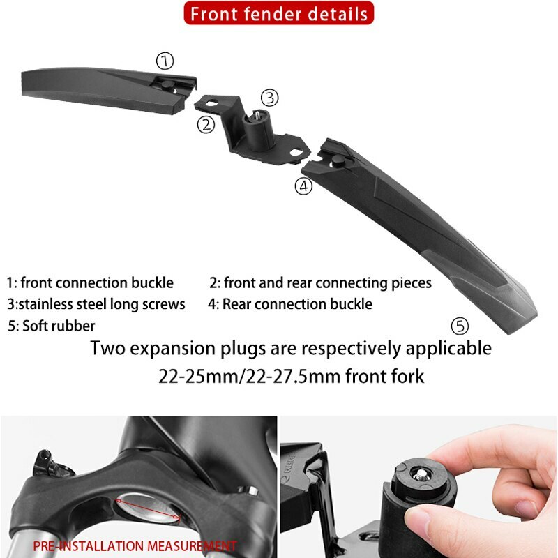 Rockbros Bicycle Mudguard Rubber Elasticity Adjustable Front Rear Bicycle Part