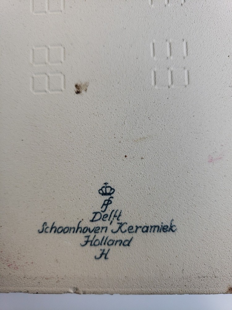 Delft Blue And White Tile Holland Windmill