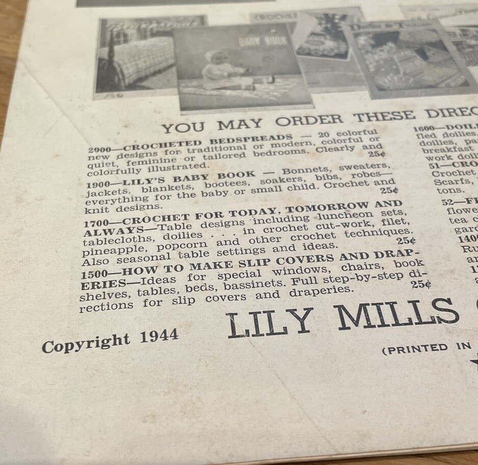 3 1940s crochet knitting catalogues instructions