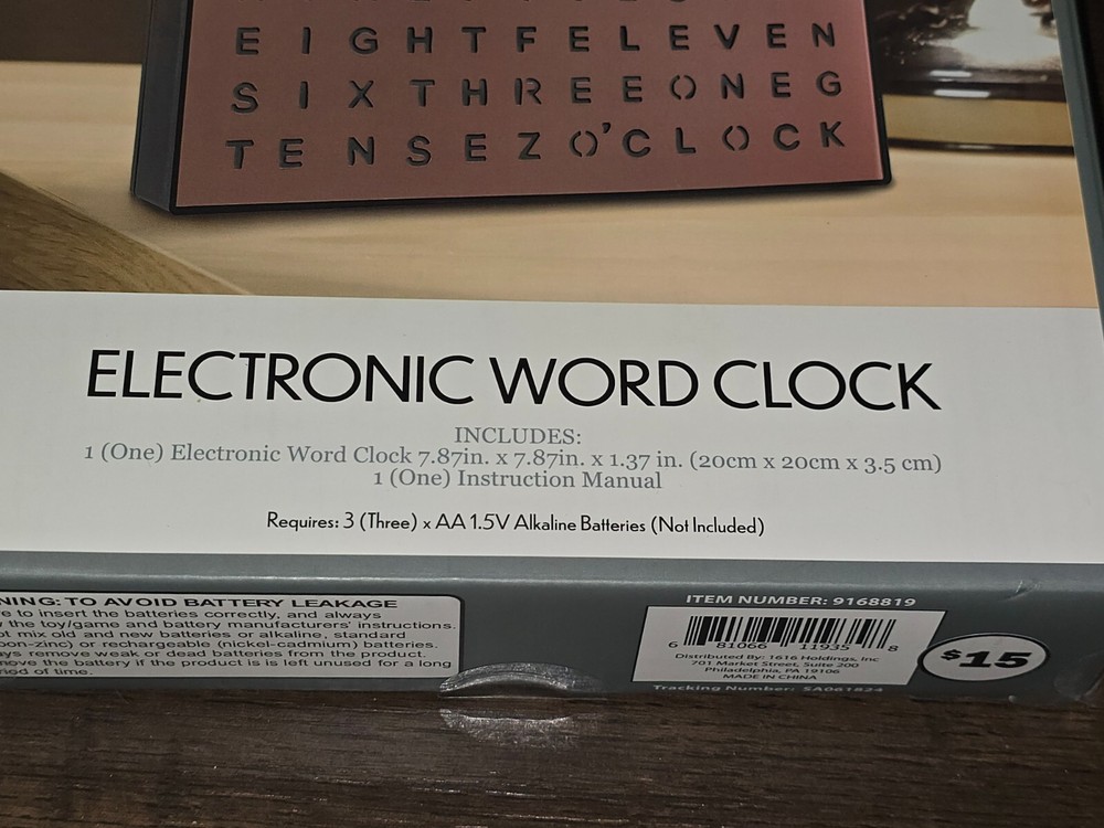 Light Up Electronic Word Clock Glow Display New In Box