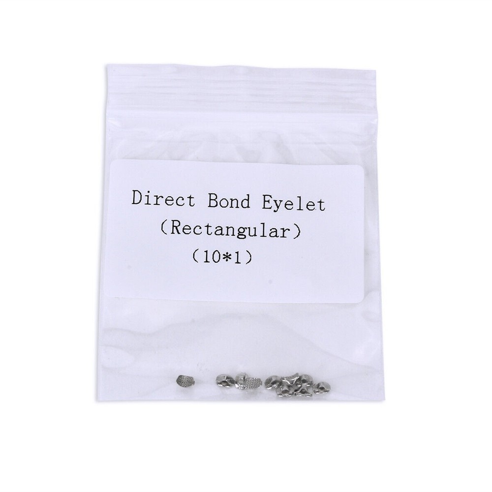 10pcs/Pack Orthodontic Dental Direct Bond Eyelet Rectangular Base Lingual Button