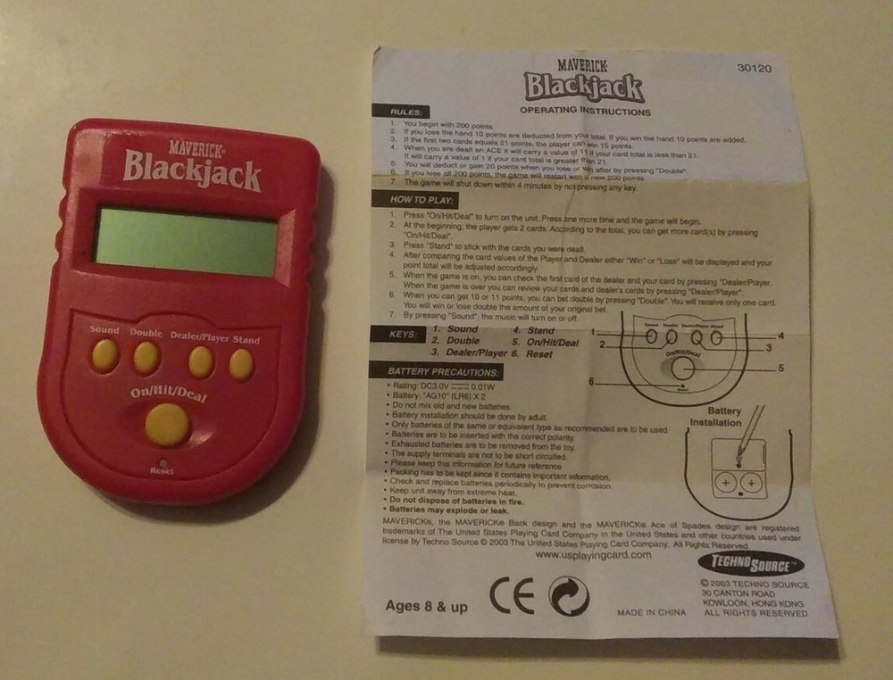 Vintage Maverick Blakjack Handheld Game