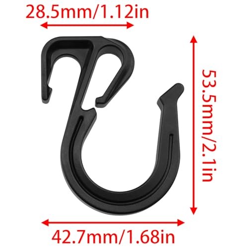 Elastic Rope Hook Cargo net Hook Black Bungee Rope Hook for Bungee net, Cargo