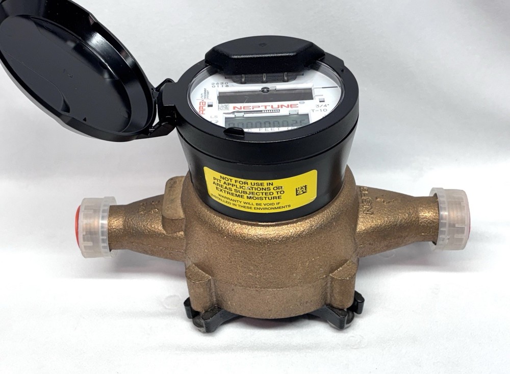 Neptune T-10 3/4” Water Meter Cubic Feet E-Coder Register ED2C11REF1 New