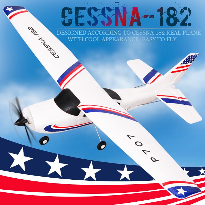 New P707 3Ch RC Airplane with LED Light Fixed Wing Plane WITHOUT TRANSMITTER