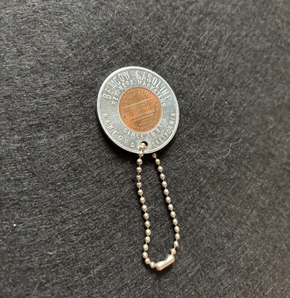 Beacon Gasoline Refiners Marketers Good Luck Penny Keychain