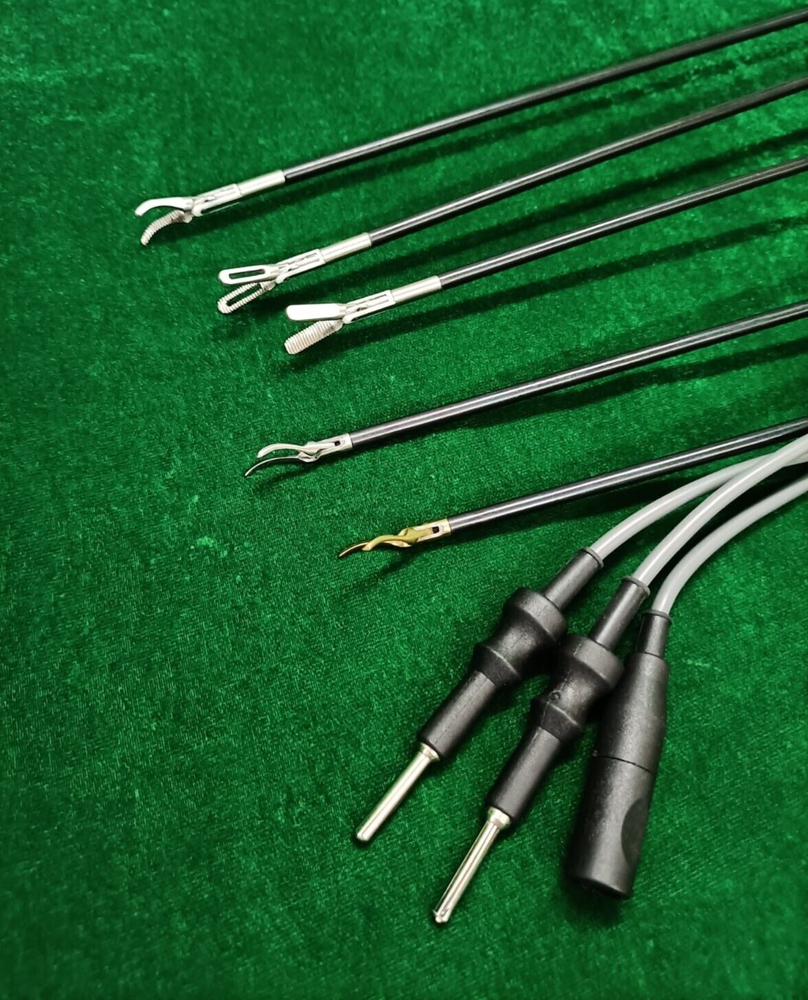 5pc Laparoscopic Bipolar Forceps & Sealer Cutter 5mmx330mm with Cable Reusable