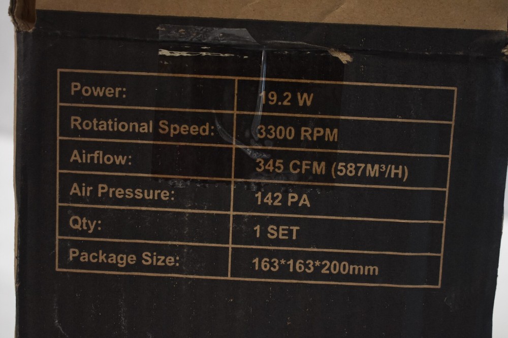 Hon & Guan Inline Duct Fan 6" Fan w Variable Speed Controller 469 CFM Black