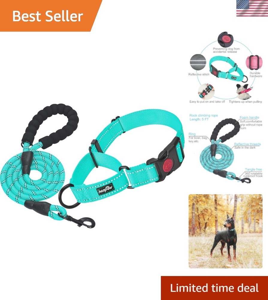 Luxury Martingale Collar Set with Quick-Release & Reflective Features - 2 Pack