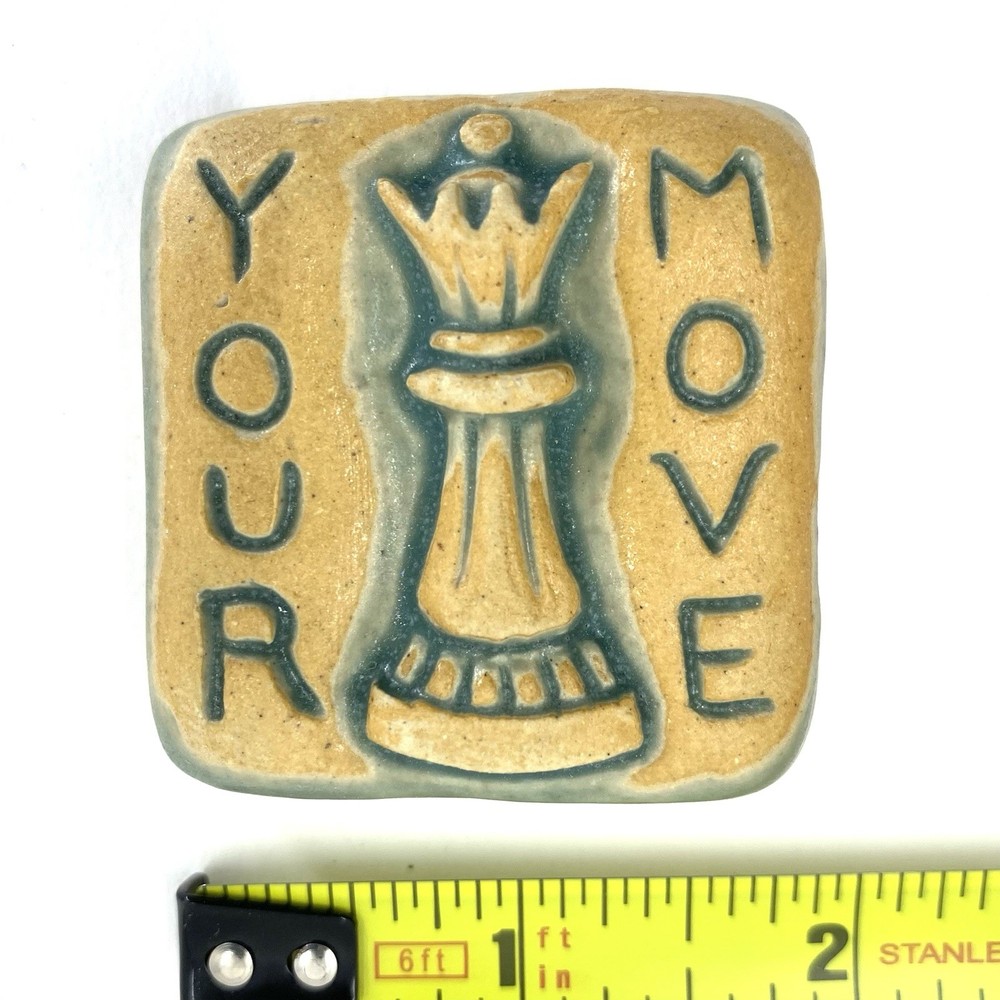 Your Move 2x2” Ceramic Art Tile By Gretchen Kramp